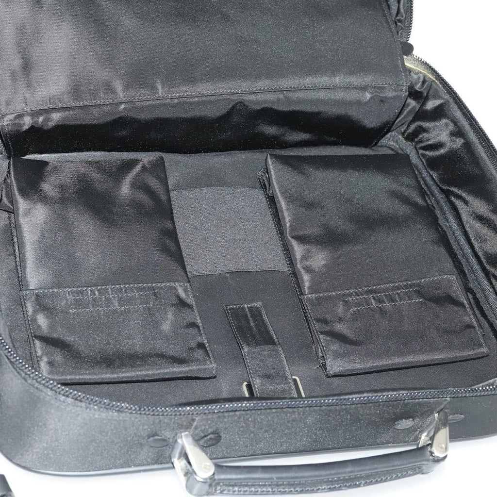 Prada Convertible Front Pocket Briefcase Tessuto With Saffiano Leather Black Nylon Briefcase Bag (Pre-Owned)