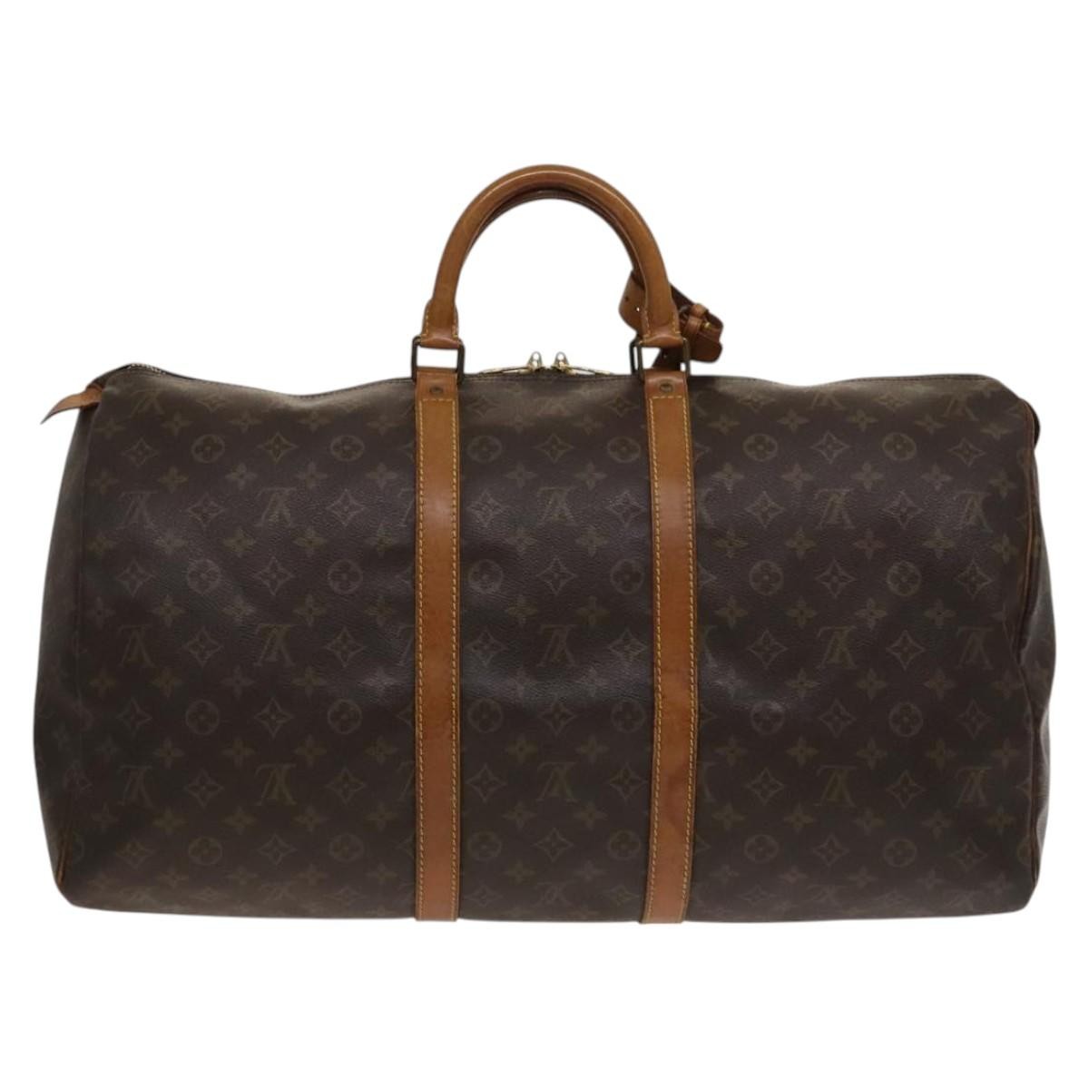Louis Vuitton Keepall Bag Monogram Canvas Brown Canvas Travel Bag Bag (Pre-Owned)