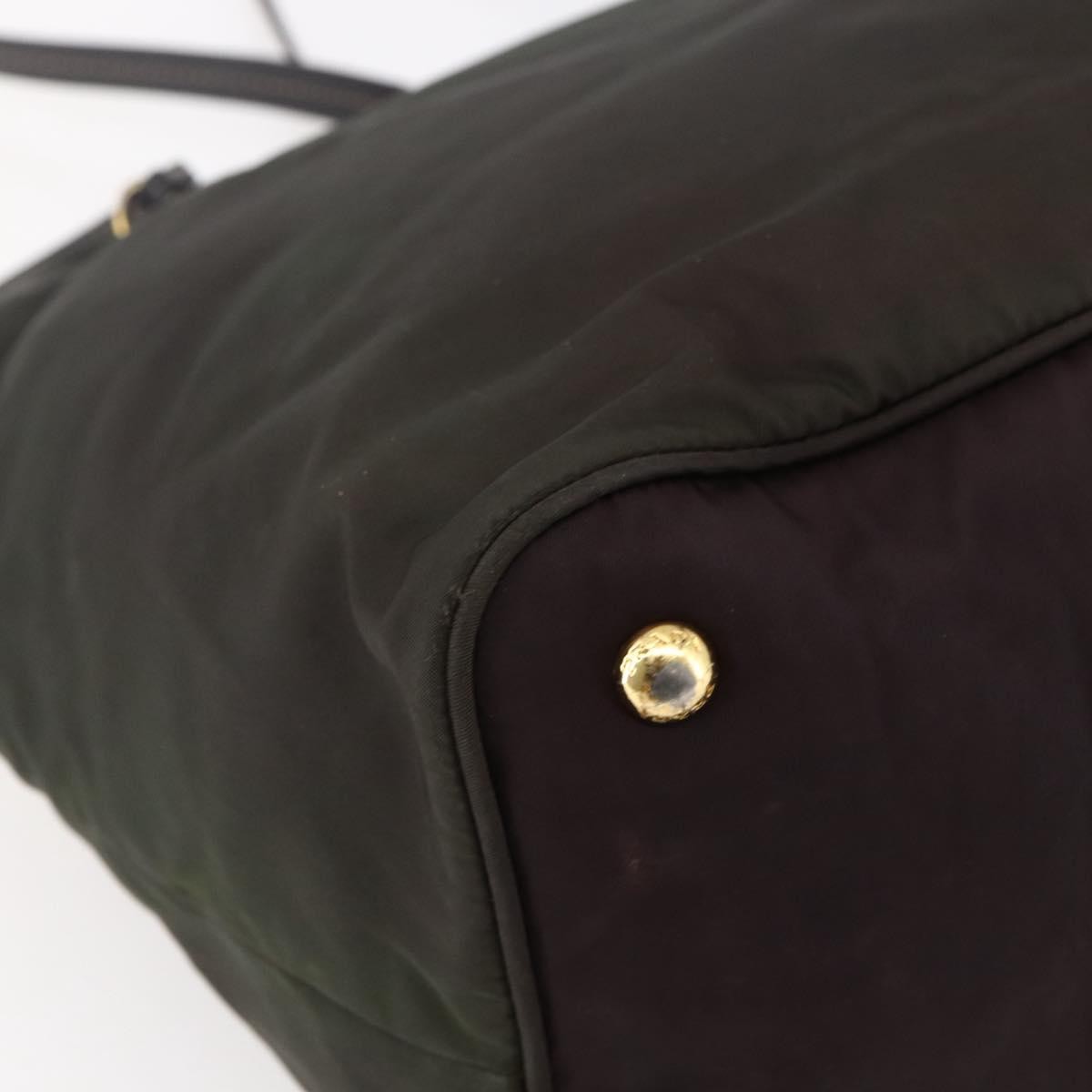 Prada Open Tote Tessuto Khaki Nylon Tote Bag Bag (Pre-Owned)