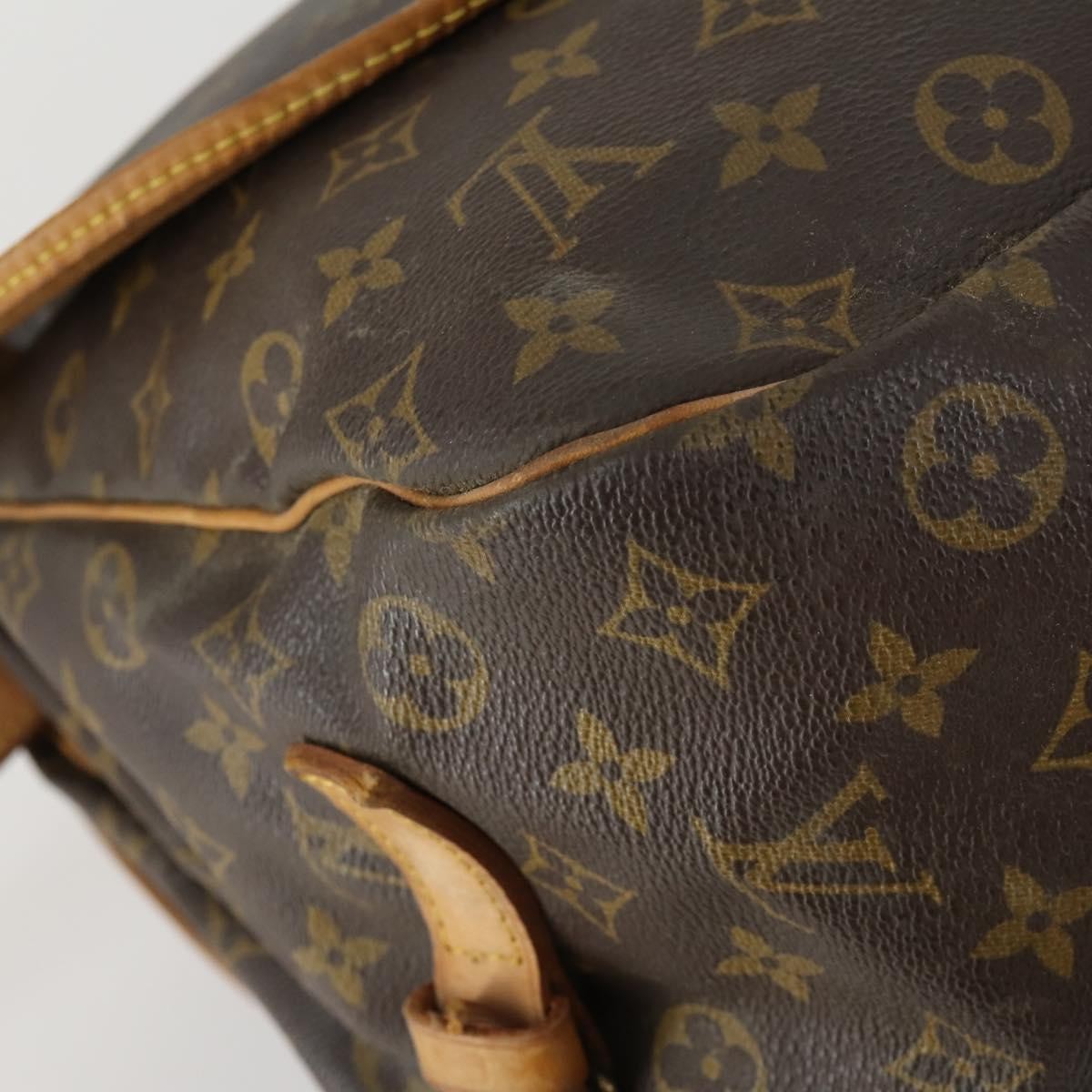Louis Vuitton Saumur Handbag Monogram Canvas Brown Canvas Shoulder Bag Bag (Pre-Owned)