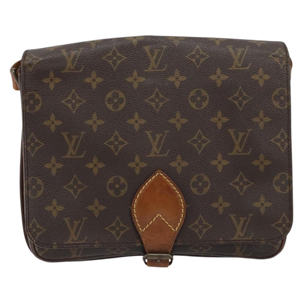 Louis Vuitton Cartouchiere Handbag Monogram Canvas Brown Canvas Shoulder Bag Bag (Pre-Owned)