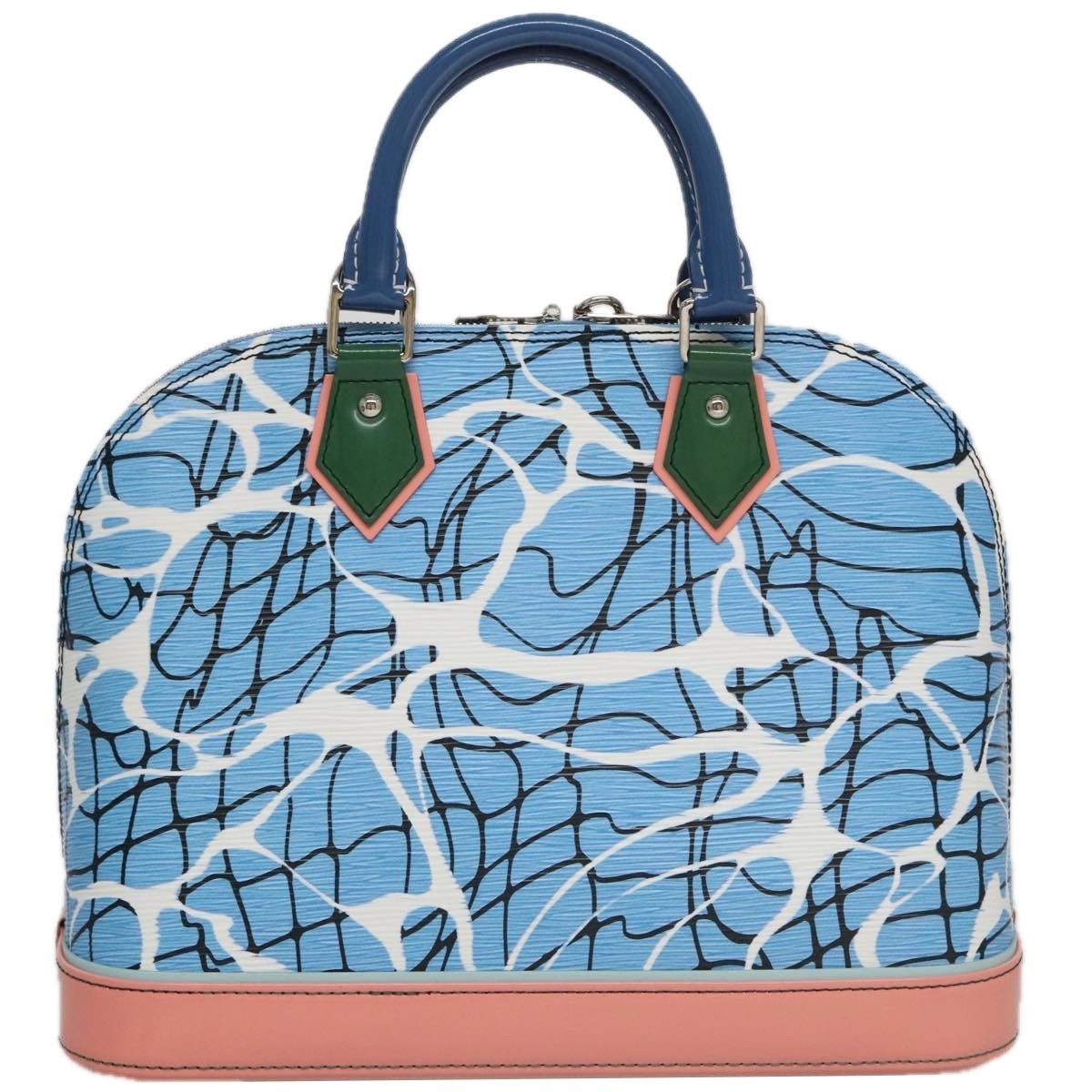Louis Vuitton Alma Handbag Limited Edition Print Epi Leather Blue Leather Handbag (Pre-Owned)