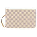 Louis Vuitton Neverfull Pochette Damier White Canvas Clutche & Pouche Bag (Pre-Owned)
