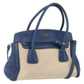 Prada Cuir Frame Convertible Tote Canvas And Saffiano Leather Beige Canvas Tote Bag Bag (Pre-Owned)