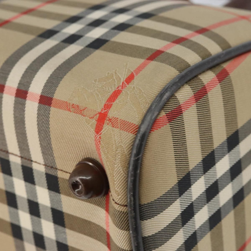Burberry Nova Check Handbag Nova Check Canvas Beige Canvas Handbag (Pre-Owned)