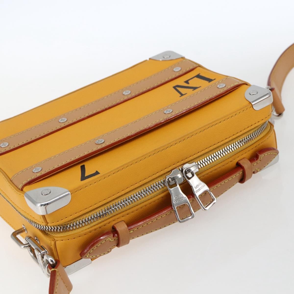 Louis Vuitton Handle Soft Trunk Bag Monogram Taurillon Leather Yellow Leather Clutche & Pouche Bag (Pre-Owned)