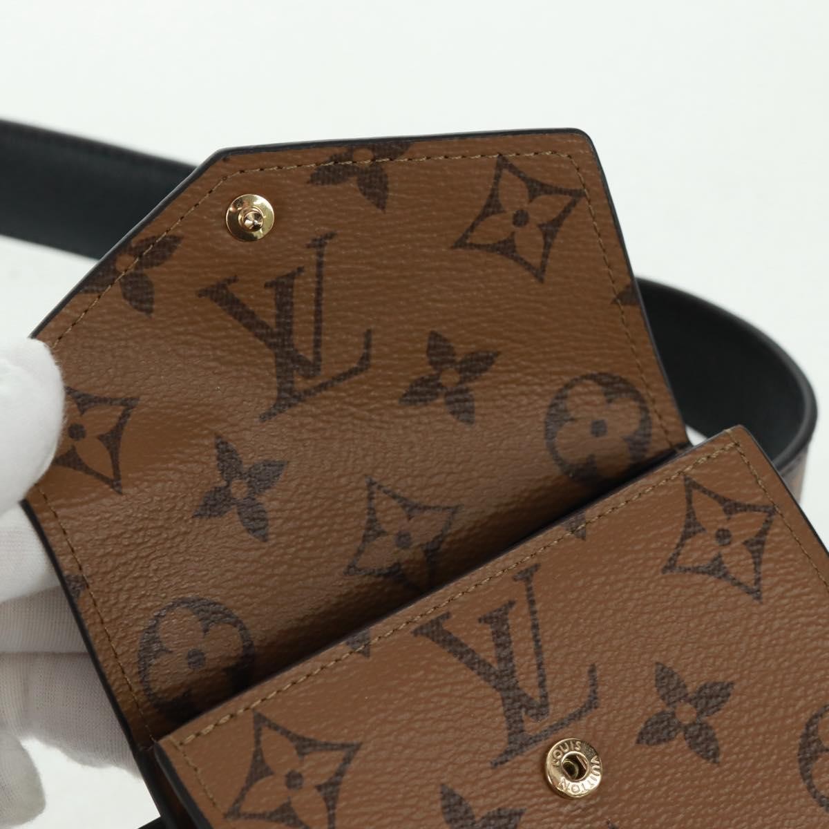 Louis Vuitton Daily Multi Pocket Belt Monogram Canvas Brown Canvas Wallets Accessory (Pre-Owned)