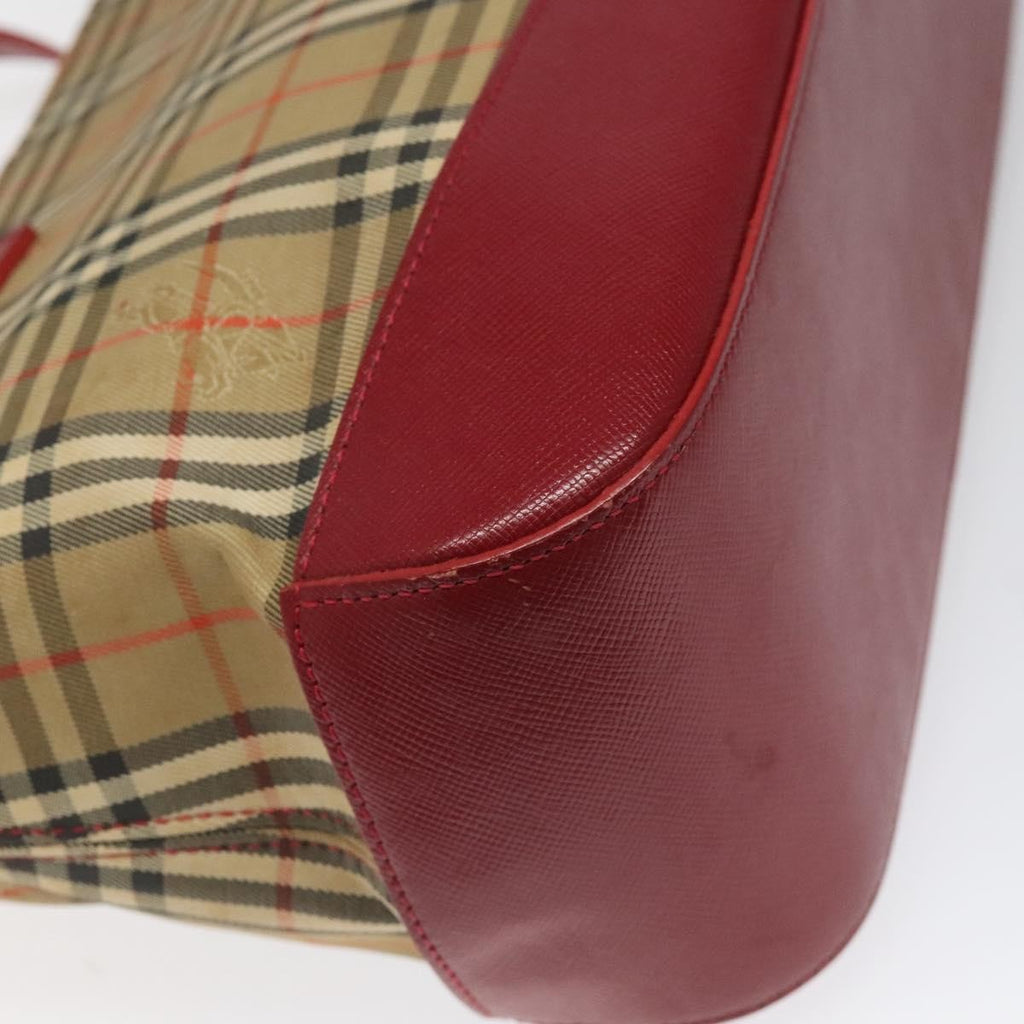 Burberry Nova Check Handbag Nova Check Canvas And Leather Beige Canvas Handbag (Pre-Owned)