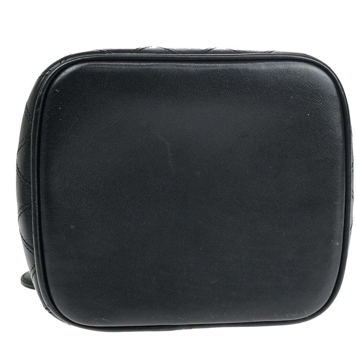 Chanel Vanity Pouch Leather Black Leather Bag (Pre-Owned)