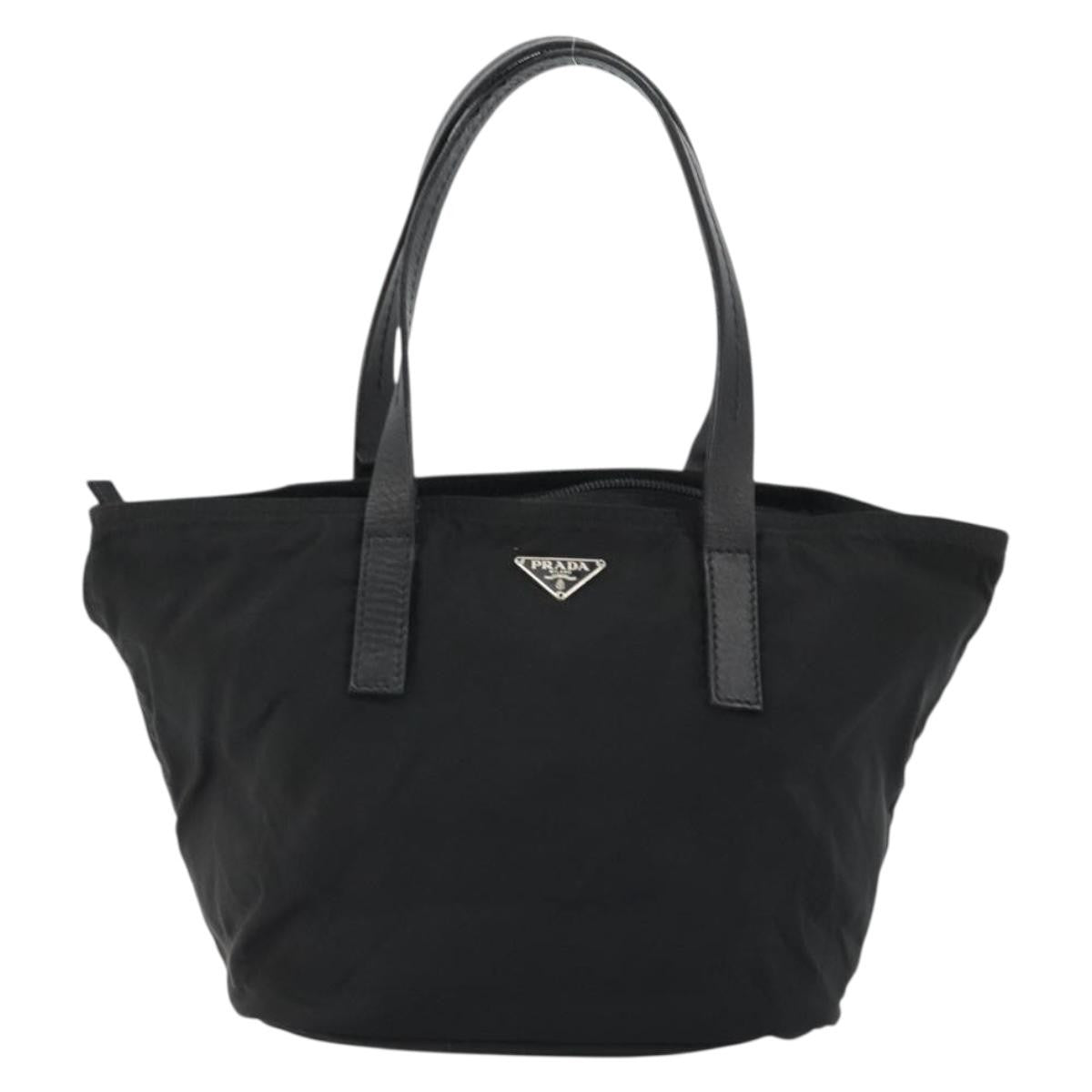 Prada Vintage Handbag Tessuto Black Nylon Handbag (Pre-Owned)