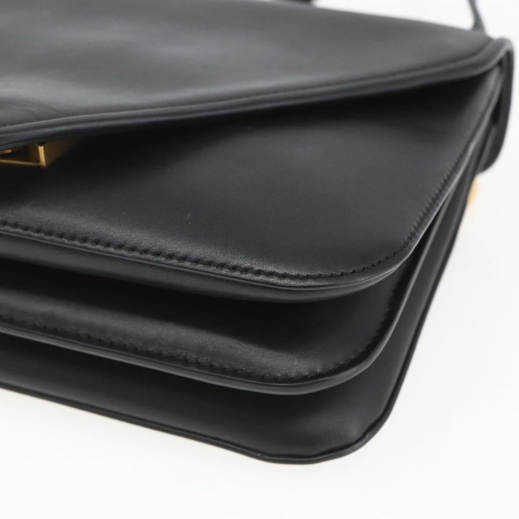 Bottega Veneta Mount Shoulder Bag Leather Black Leather Shoulder Bag Bag (Pre-Owned)