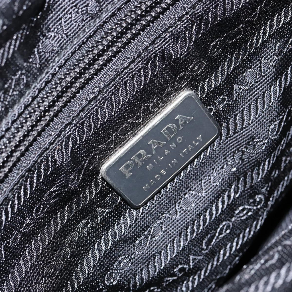 Prada Vintage Zip Tote Tessuto Black Nylon Tote Bag Bag (Pre-Owned)