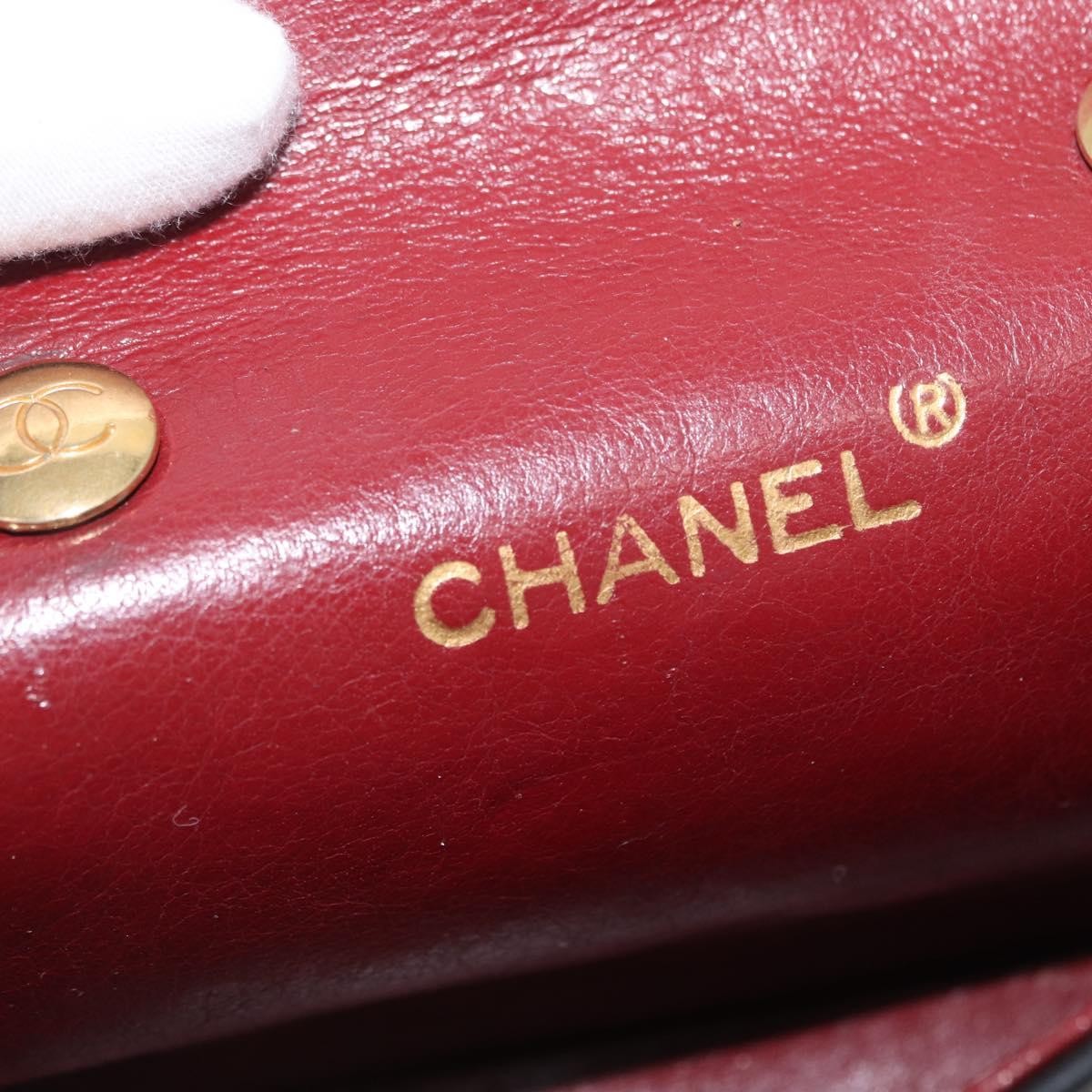 Chanel Vintage Square Cc Flap Bag Quilted Lambskin Black Leather Shoulder Bag Bag (Pre-Owned)
