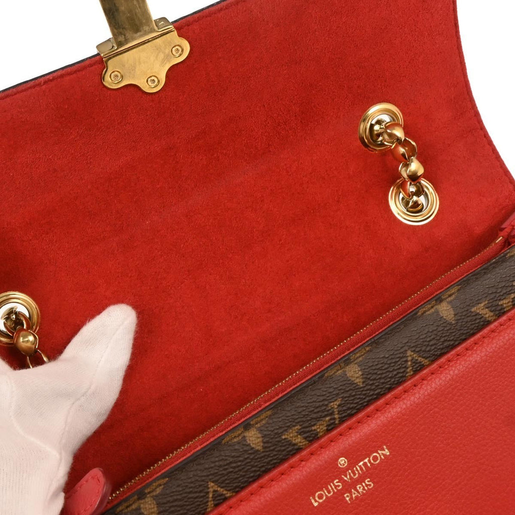 Louis Vuitton Victoire Handbag Monogram Canvas And Leather Brown Canvas Shoulder Bag Bag (Pre-Owned)