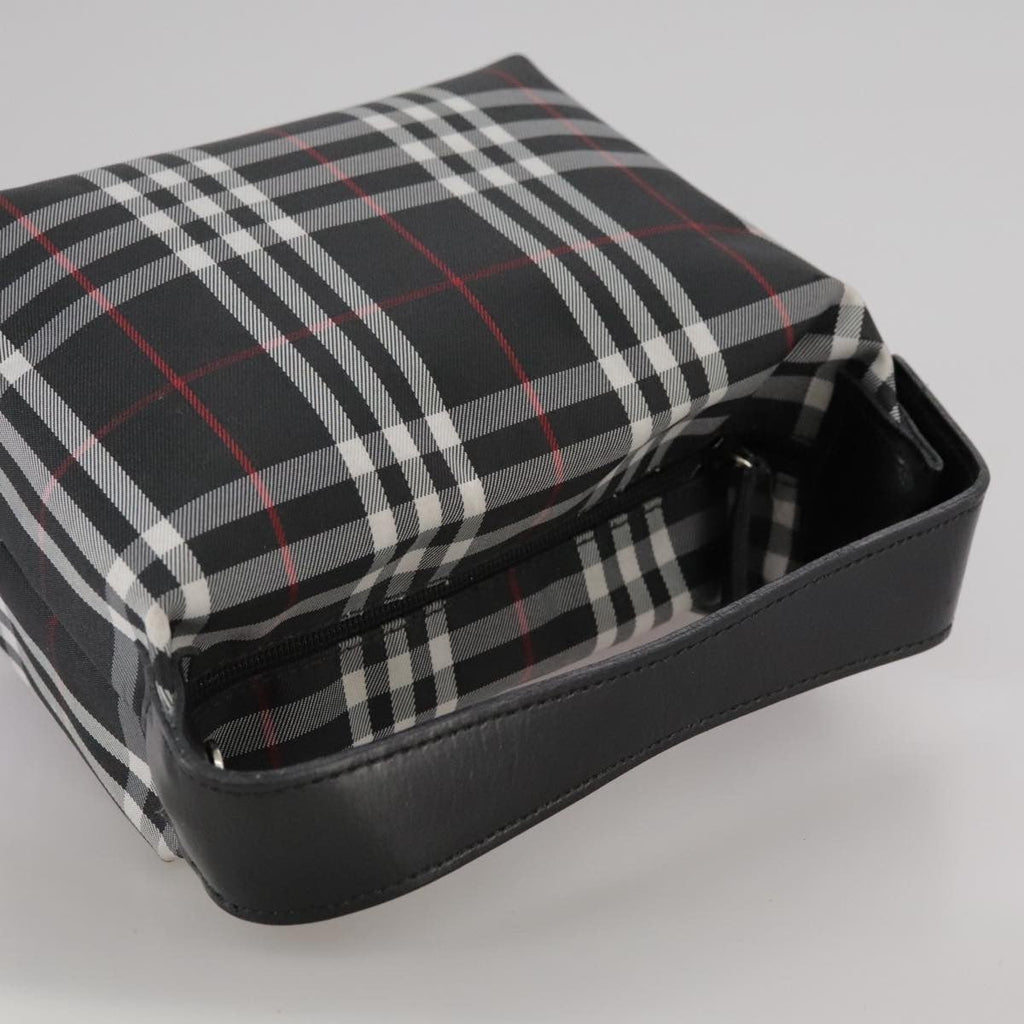Burberry Nova Check Handbag Nylon Black Nylon Handbag (Pre-Owned)