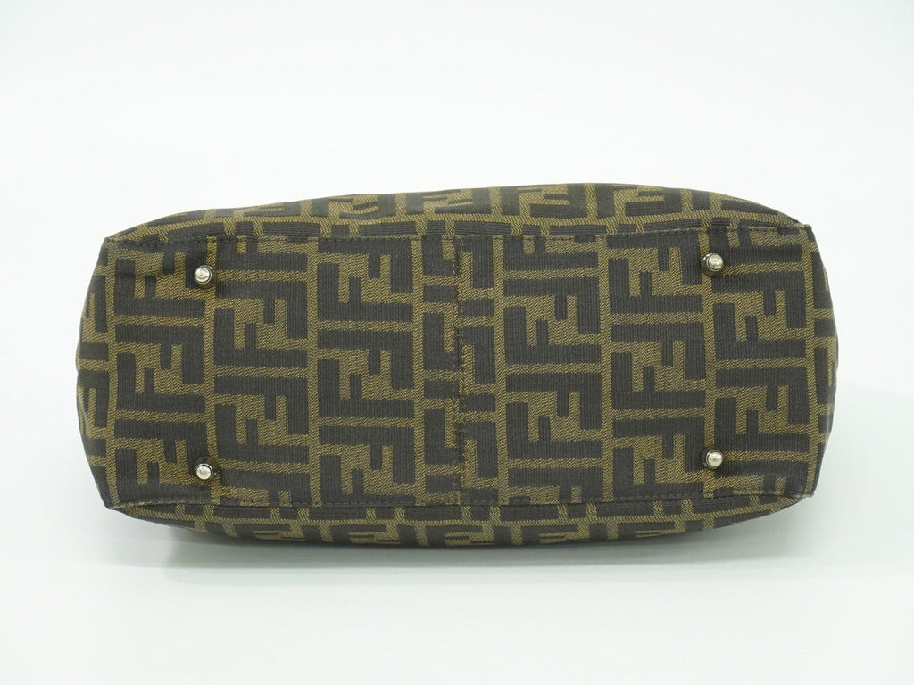 Fendi Zucca Tote Bag Ff Motif Brown Canvas Handbag (Pre-Owned)