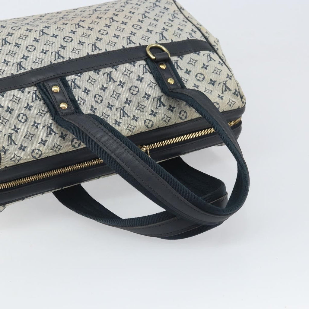 Louis Vuitton Josephine Handbag Mini Lin Blue Canvas Handbag (Pre-Owned)