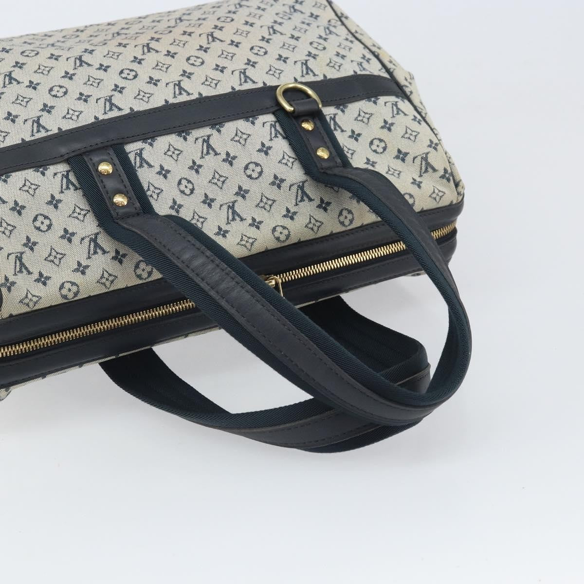 Louis Vuitton Josephine Handbag Mini Lin Blue Canvas Handbag (Pre-Owned)