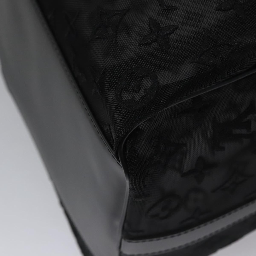 Louis Vuitton Keepall Bandouliere Bag Monogram See Through Mesh Black Nylon Travel Bag Bag (Pre-Owned)