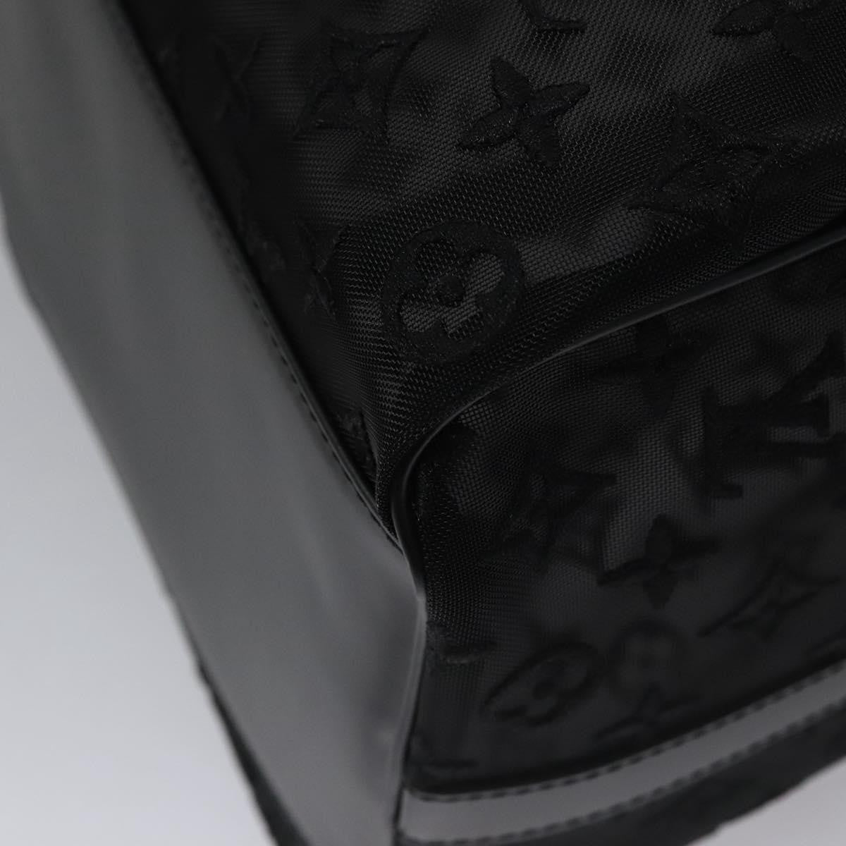 Louis Vuitton Keepall Bandouliere Bag Monogram See Through Mesh Black Nylon Travel Bag Bag (Pre-Owned)