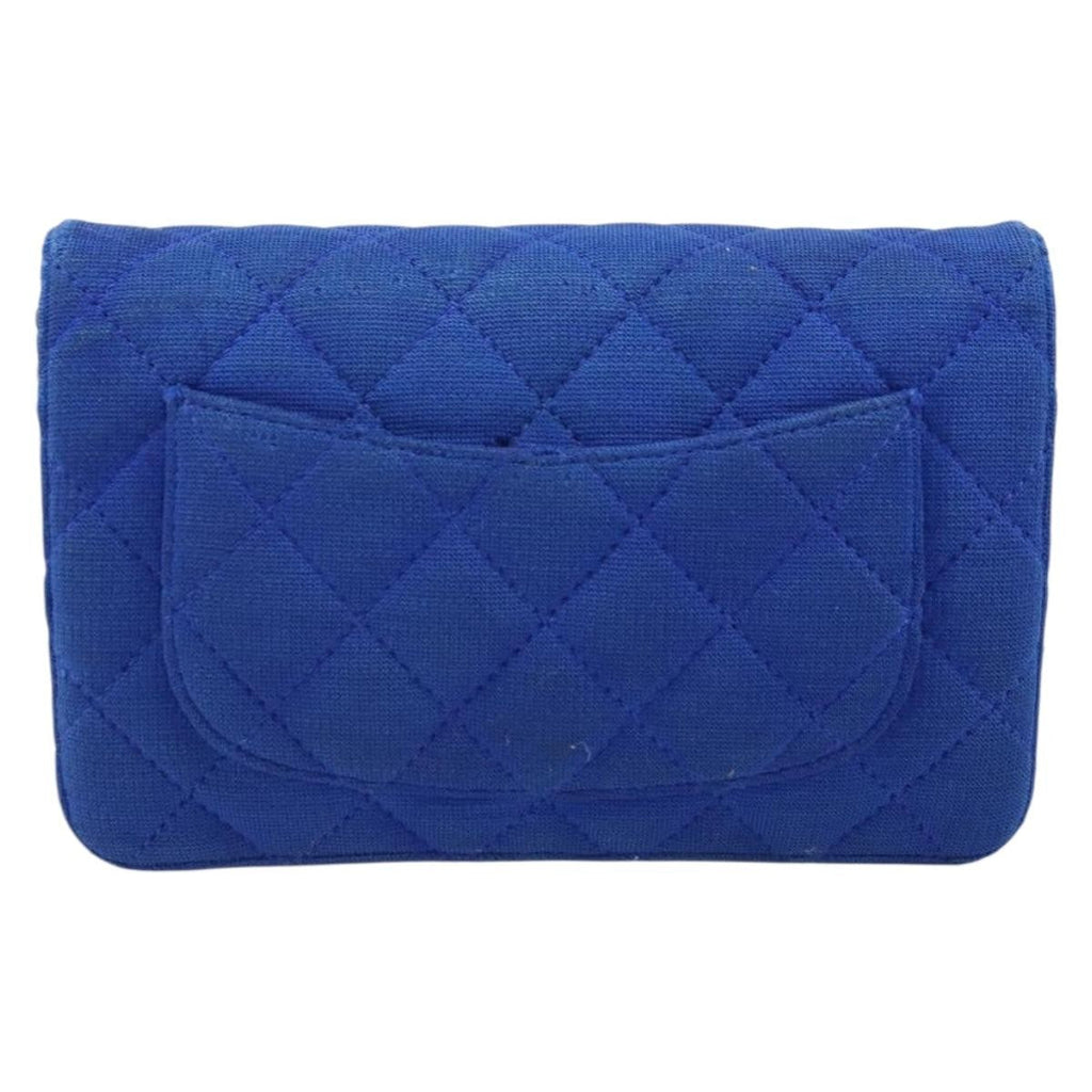 Chanel Wallet On Chain Canvas Navy Canvas Shoulder Bag Bag (Pre-Owned)