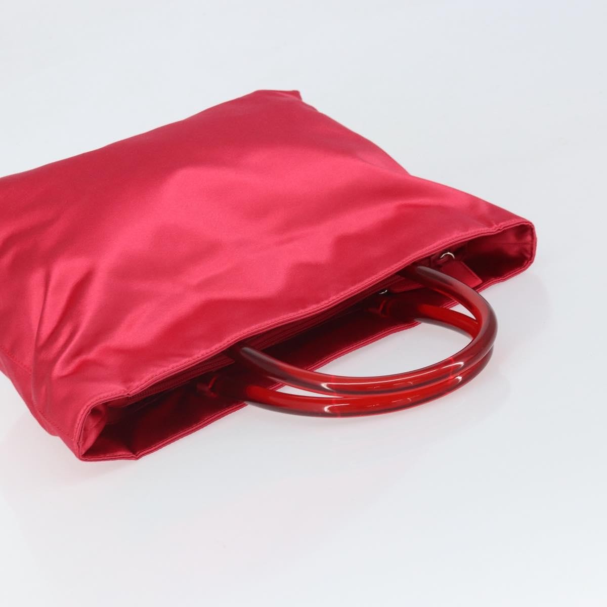 Prada Vintage Handbag Satin Red Satin Handbag (Pre-Owned)