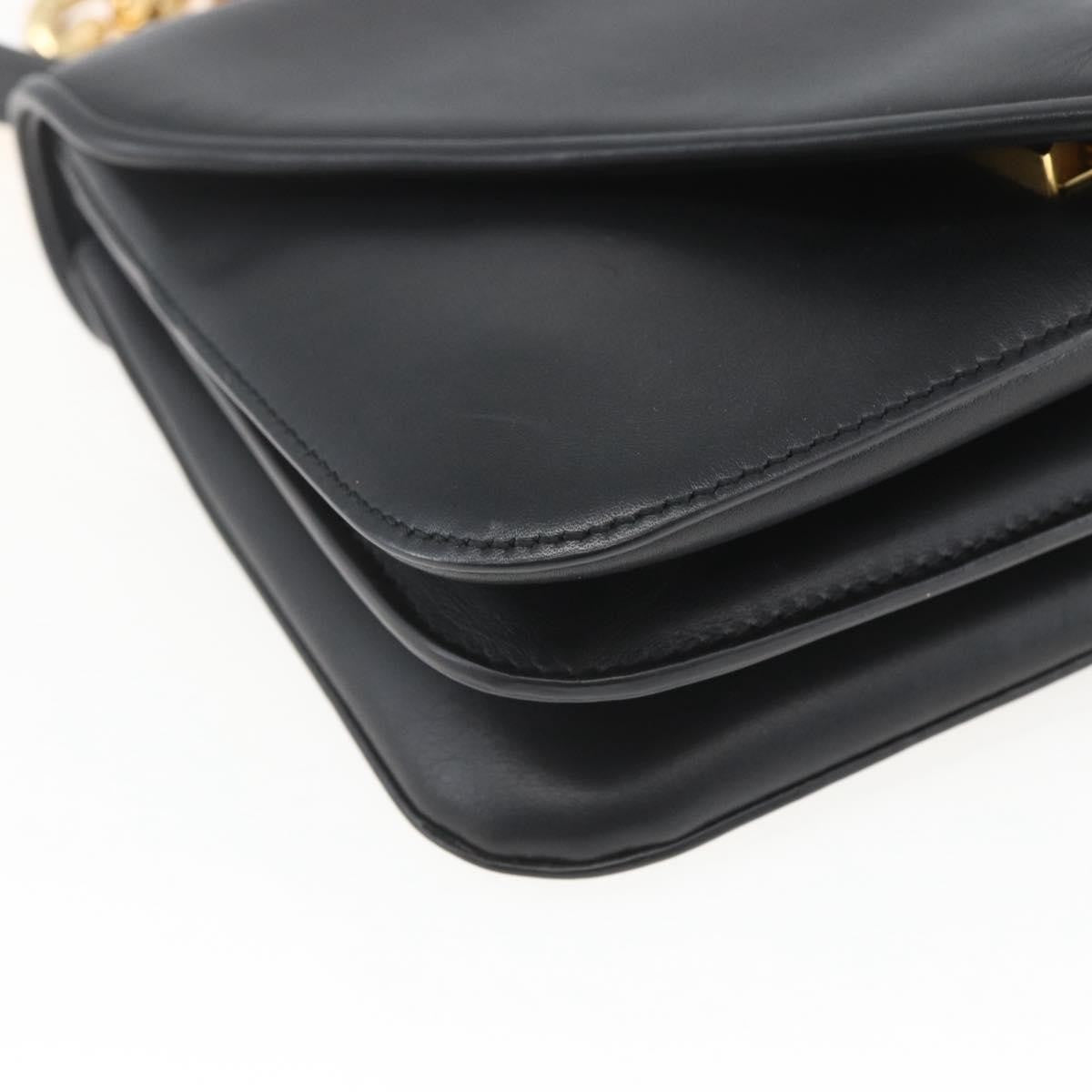 Bottega Veneta Mount Shoulder Bag Leather Black Leather Shoulder Bag Bag (Pre-Owned)