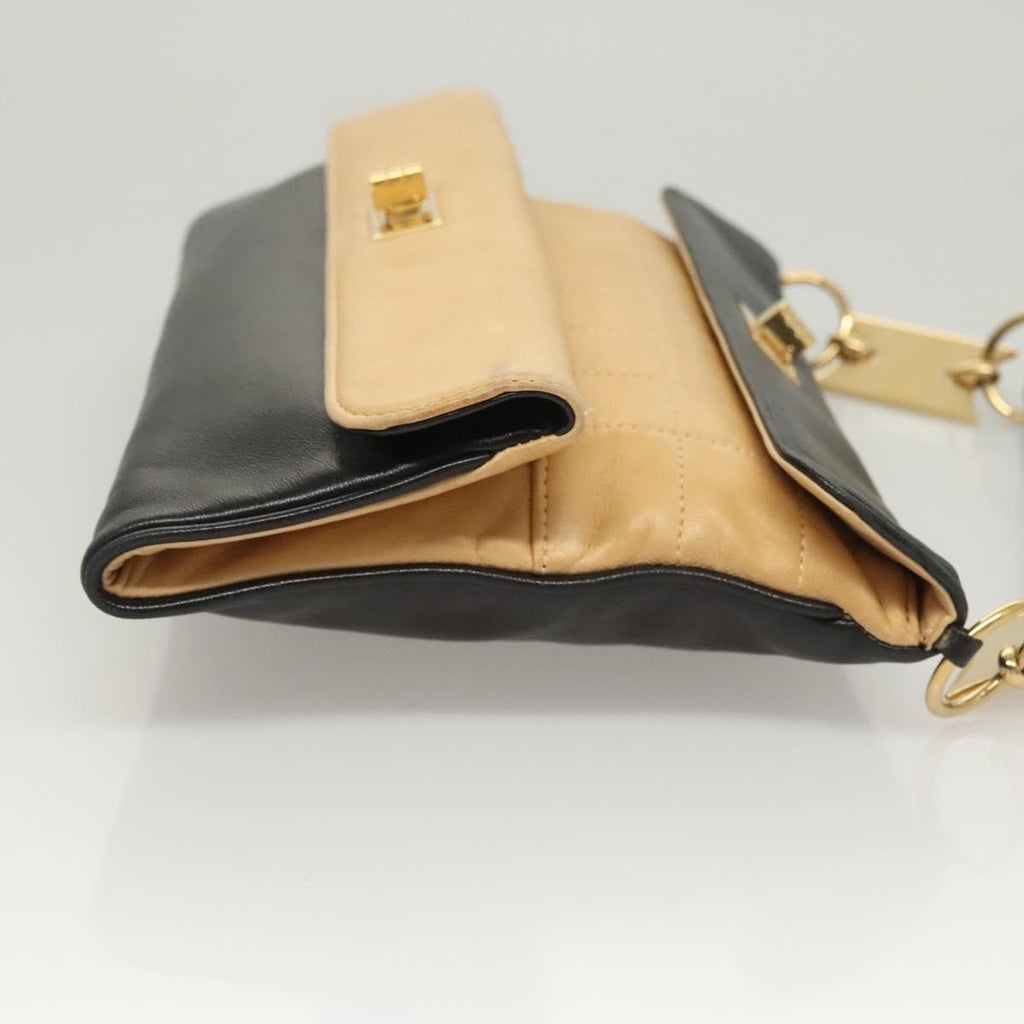 Chanel Chocolate Bar Cc Handbag Quilted Lambskin Beige Leather Handbag (Pre-Owned)