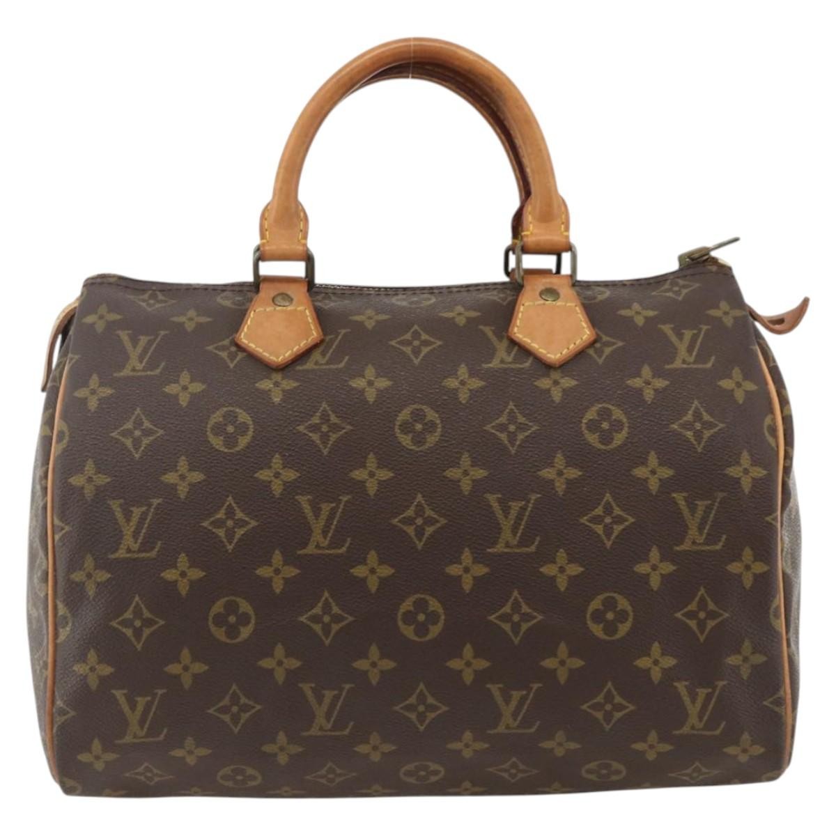 Louis Vuitton Speedy Handbag Monogram Canvas Brown Canvas Handbag (Pre-Owned)