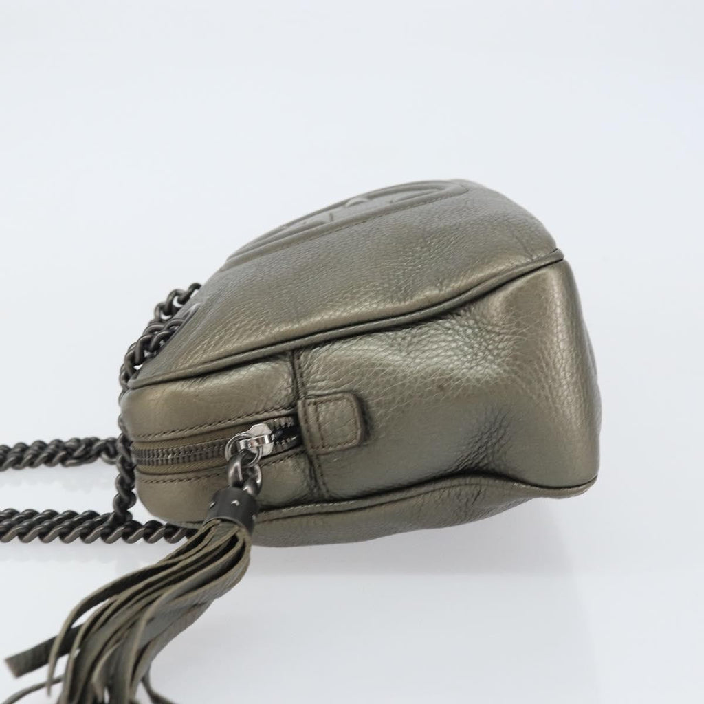 Gucci Soho Chain Zip Shoulder Bag Leather Gold Leather Shoulder Bag Bag (Pre-Owned)