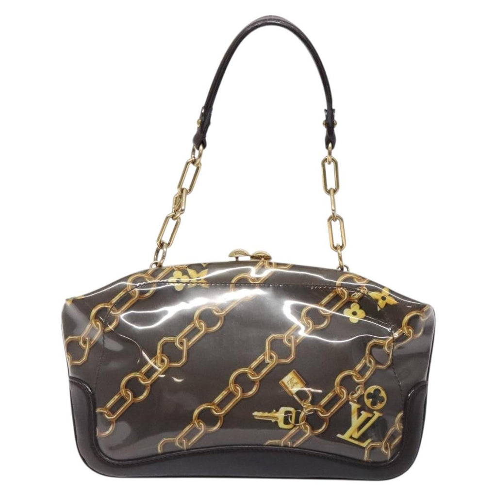 Louis Vuitton Charms Pochette Pvc Over Printed Silk Brown Canvas Clutche & Pouche Bag (Pre-Owned)
