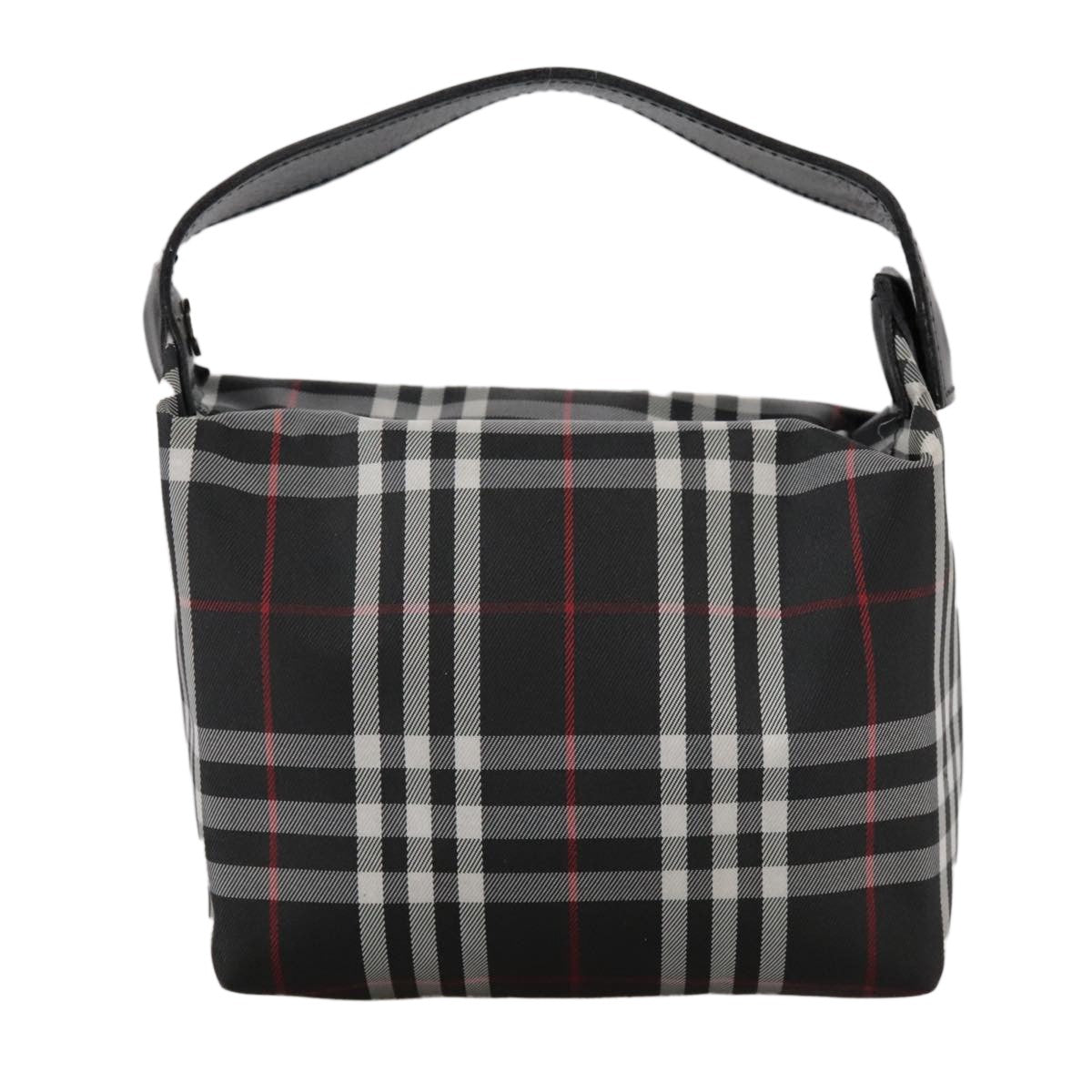 Burberry Nova Check Handbag Nylon Black Nylon Handbag (Pre-Owned)
