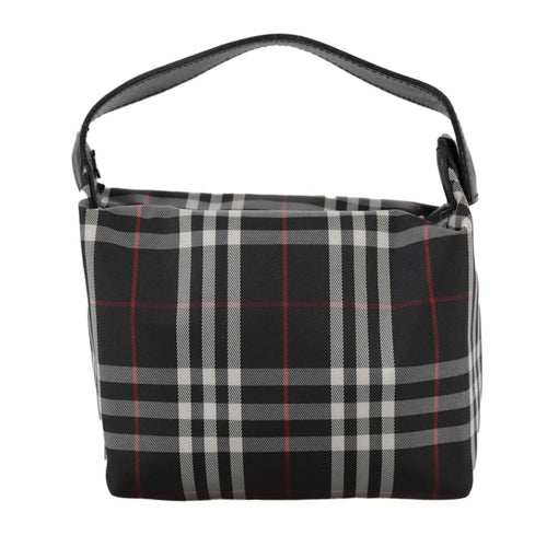 Burberry Nova Check Handbag Nylon Black Nylon Handbag (Pre-Owned)