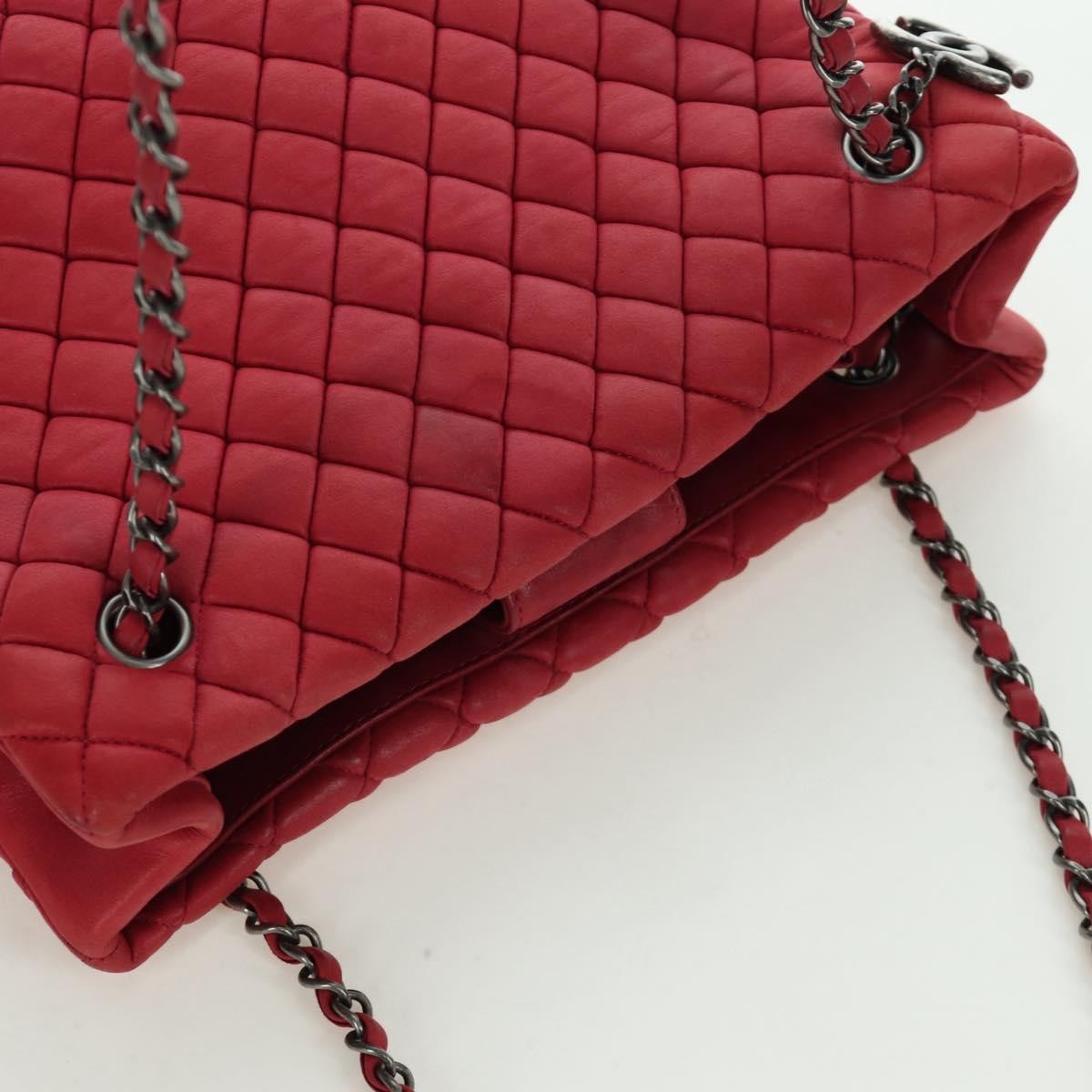 Chanel New Bubble Tote Quilted Calfskin Red Leather Tote Bag Bag (Pre-Owned)