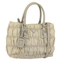 Prada Gaufre Convertible Tote Tessuto Beige Nylon Tote Bag Bag (Pre-Owned)