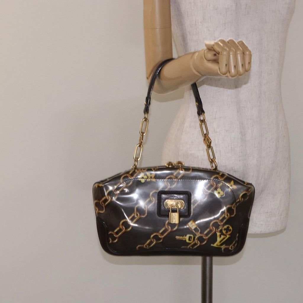 Louis Vuitton Charms Pochette Pvc Over Printed Silk Brown Canvas Clutche & Pouche Bag (Pre-Owned)