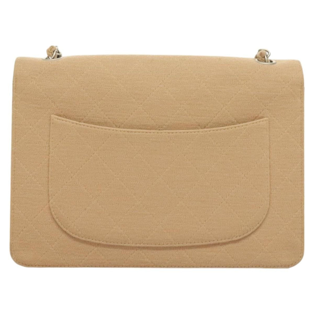 Chanel Matelasse Chain Shoulder Bag Leather Beige Cotton Shoulder Bag Bag (Pre-Owned)