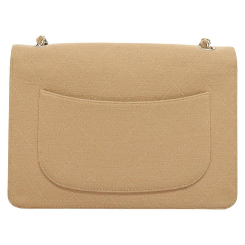 Chanel Matelasse Chain Shoulder Bag Leather Beige Cotton Shoulder Bag Bag (Pre-Owned)