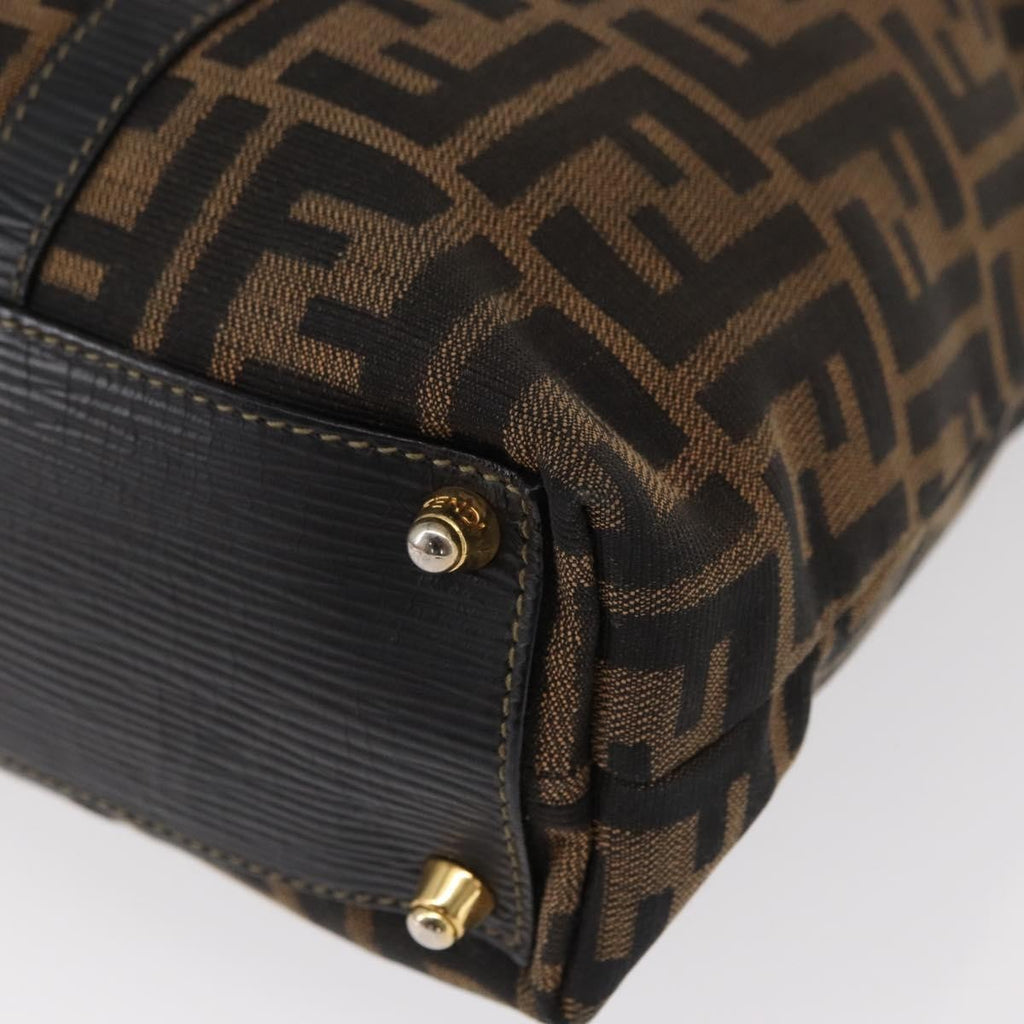 Fendi Zucca Tote Bag Canvas Black Canvas Tote Bag Bag (Pre-Owned)