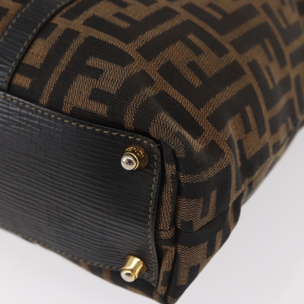 Fendi Zucca Tote Bag Canvas Black Canvas Tote Bag Bag (Pre-Owned)