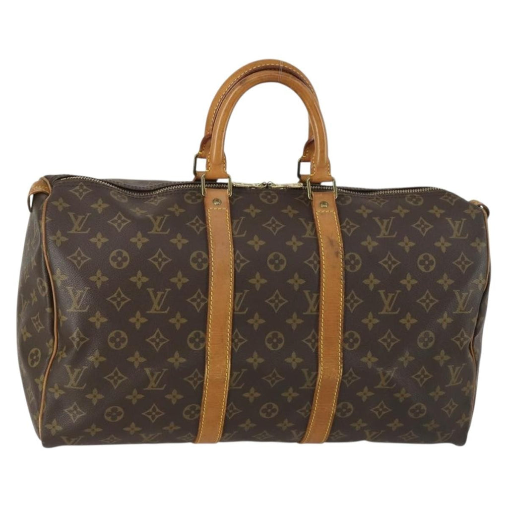 Louis Vuitton Keepall Bag Monogram Canvas Brown Canvas Travel Bag Bag (Pre-Owned)