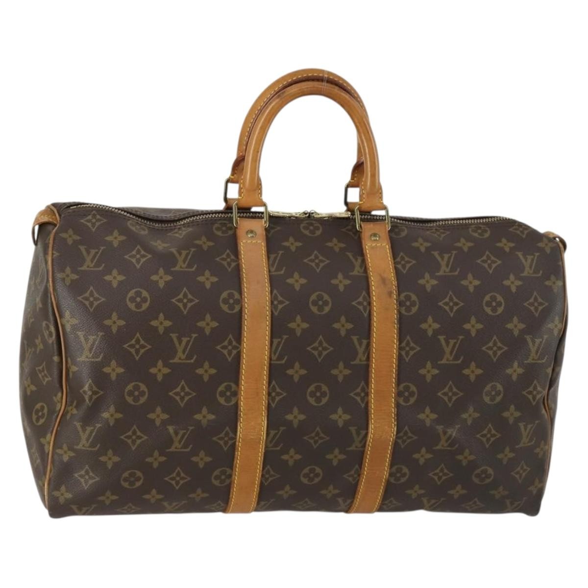 Louis Vuitton Keepall Bag Monogram Canvas Brown Canvas Travel Bag Bag (Pre-Owned)