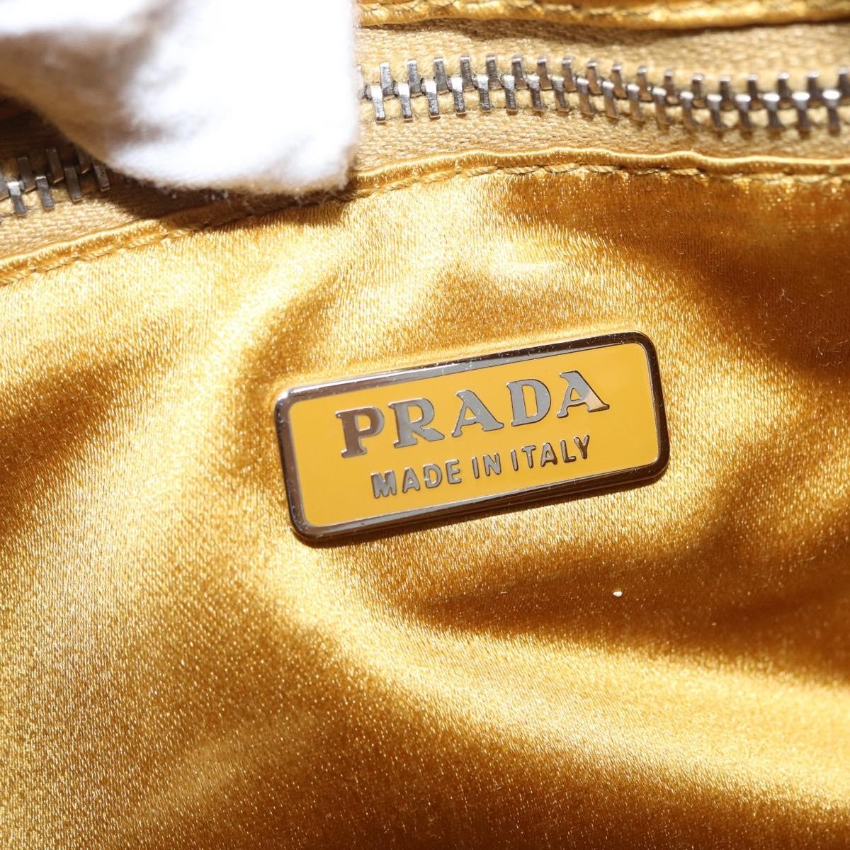 Prada Vintage Shoulder Bag Leather Gold Leather Shoulder Bag Bag (Pre-Owned)
