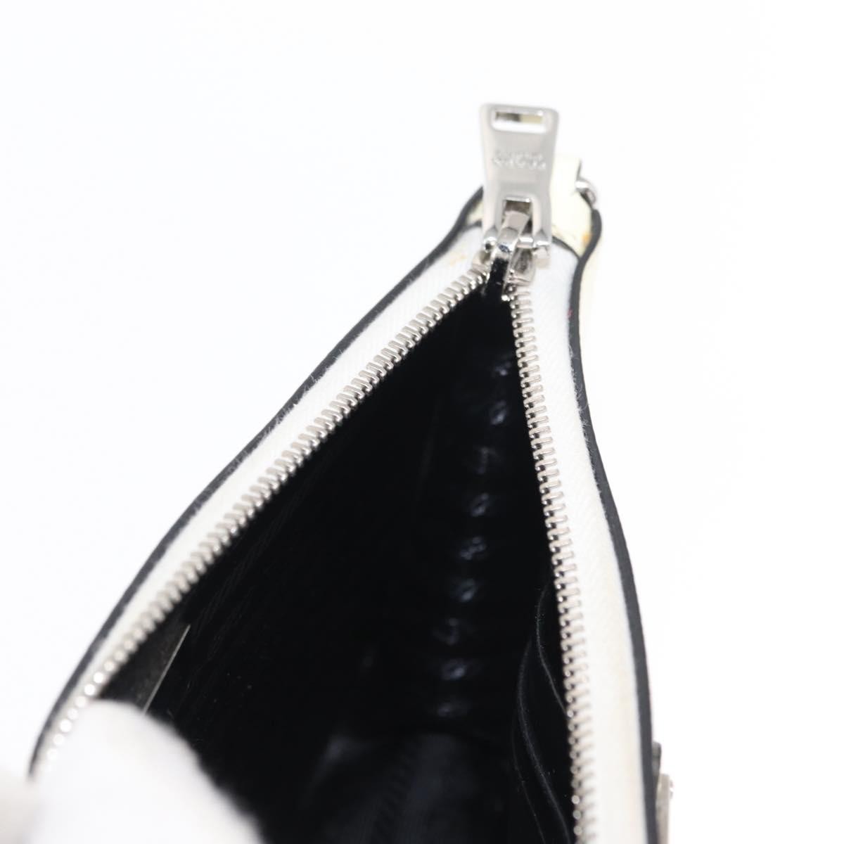 Prada Chain Crossbody Bag Vernice Saffiano Leather White Leather Shoulder Bag Bag (Pre-Owned)