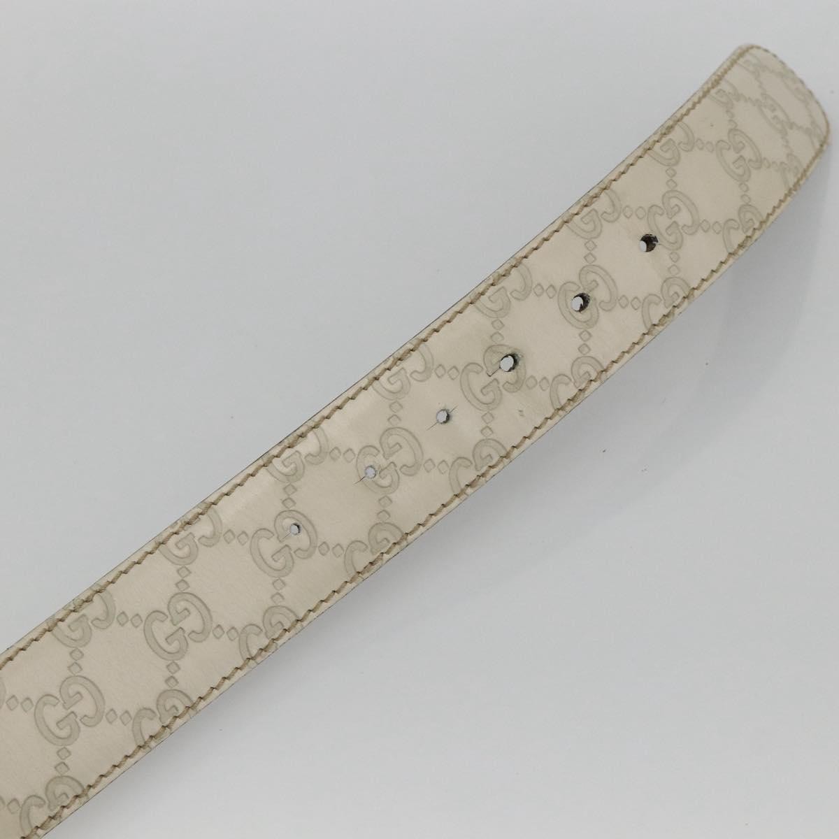 Gucci Vintage Interlocking G Reversible Belt Leather White Leather Belts Accessory (Pre-Owned)