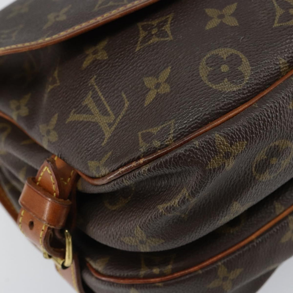 Louis Vuitton Saumur Handbag Monogram Canvas Brown Canvas Shoulder Bag Bag (Pre-Owned)