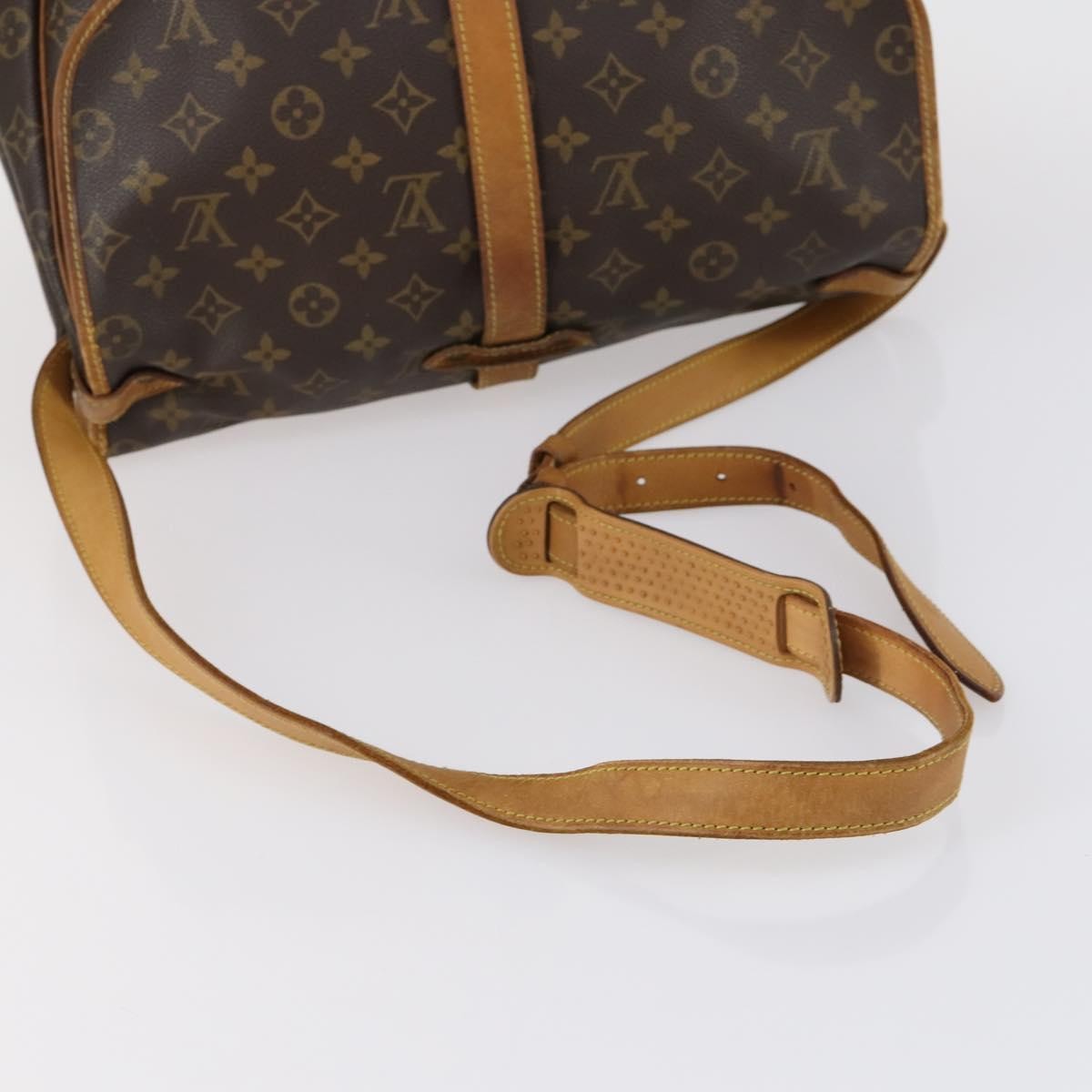 Louis Vuitton Saumur Handbag Monogram Canvas Brown Canvas Shoulder Bag Bag (Pre-Owned)