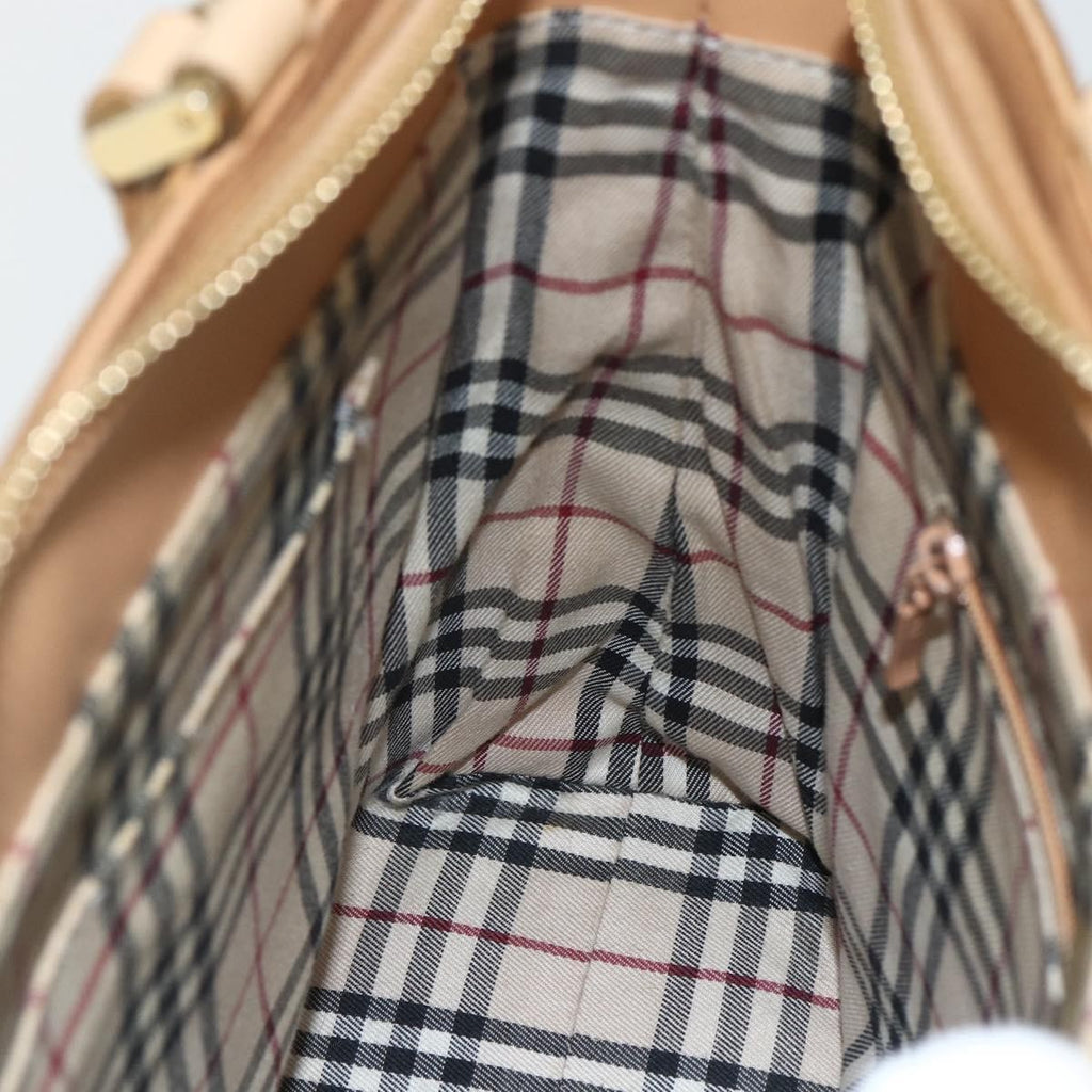 Burberry Vintage Handbag Leather Beige Leather Handbag (Pre-Owned)