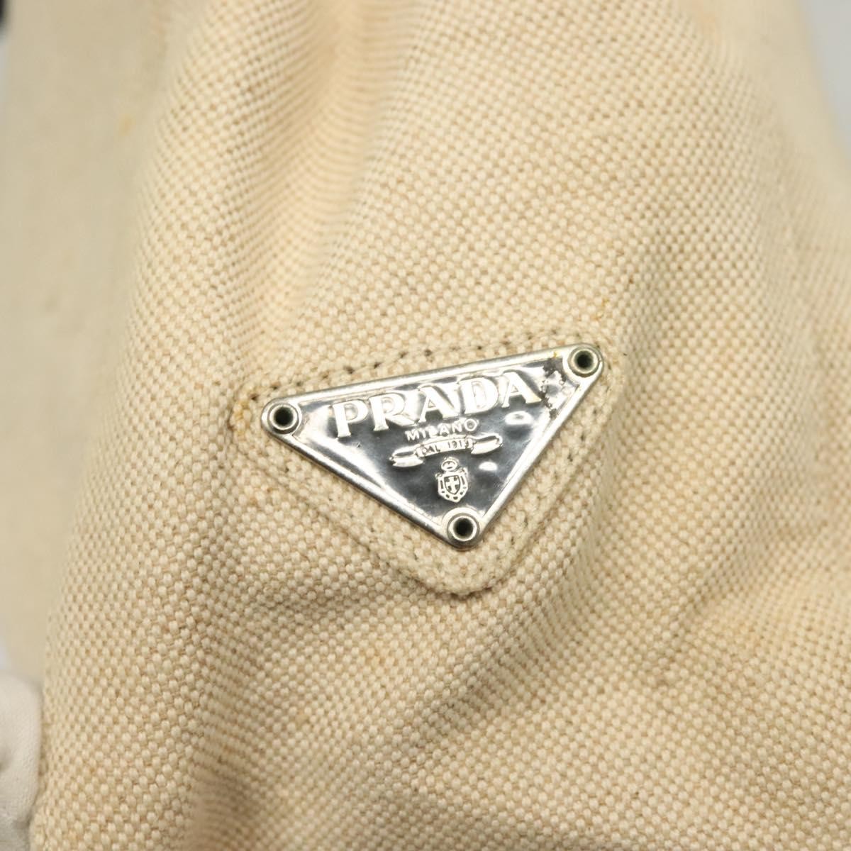 Prada Sport Tote Bag Canvas Beige Canvas Tote Bag Bag (Pre-Owned)