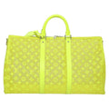Louis Vuitton Keepall Bandouliere Bag Monogram See Through Mesh Yellow Canvas Travel Bag Bag (Pre-Owned)